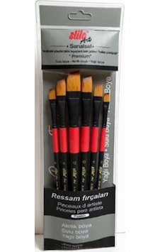 Stilo Art Yan Kesik Fırça Seti 6lı Set-4 Stilo Art Yan Kesik Fırça Seti 6lı Set-4