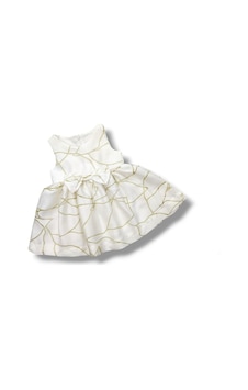Çikoby Desenli Kız Bebe Elbise Ck50545 Ekru Çikoby Desenli Kız Bebe Elbise Ck50545 Ekru