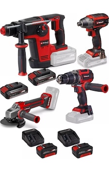 Einhell TP-HD 18/26 + TP-CI 18/220 + TP-CD 18/70 Li + TP-AG 18/125 Ce Q-2x4.0ah+2x2.5AH Kömürsüz Darbeli Profesyonel Set Einhell TP-HD 18/26 + TP-CI 18/220 + TP-CD 18/70 Li + TP-AG 18/125 Ce Q-2x4.0ah+2x2.5AH Kömürsüz Darbeli Profesyonel Set
