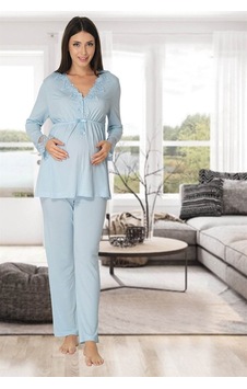 Pijamadam Kadın Mavi Hamile-lohusa Pijama Takımı Mavi Pijamadam Kadın Mavi Hamile-lohusa Pijama Takımı Mavi