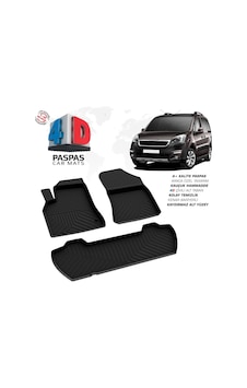 Peugeot Partner Tepee 4d Araca Özel Havuzlu Kauçuk Paspas 2008-2018 110 Hp