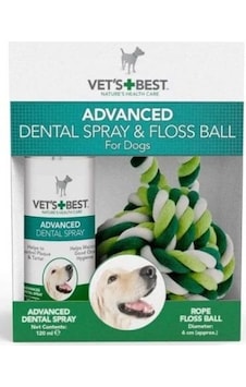 Vet's Best Köpek Ağız Ve Diş Bakım Spreyi 120ml Ve Diş Temizleyici Halat Top 16cm 2'li Set