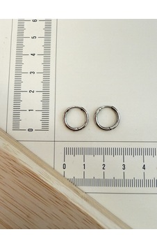 316 L Cerrahi Çelik 1,6mm 10mm Çelik Halka Küpe Gümüş 316 L Cerrahi Çelik 1,6mm 10mm Çelik Halka Küpe Gümüş