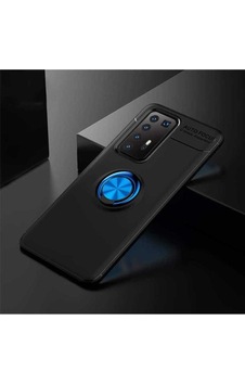 Huawei P40 Pro Kılıf Zore Ravel Silikon Kapak Siyah-Mavi Huawei P40 Pro Kılıf Zore Ravel Silikon Kapak Siyah-Mavi
