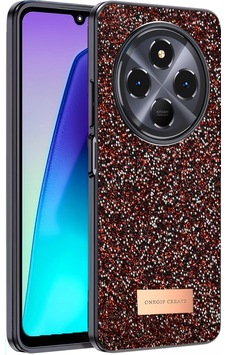 Xiaomi Redmi 14c Bright Simli Kapak - Derin Mor Xiaomi Redmi 14c Bright Simli Kapak - Derin Mor