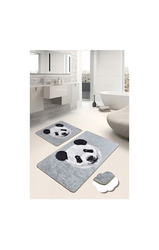 Huge Panda Djt 2 Li Set Özel Kaydırmaz Taban Banyo Paspası Gri Huge Panda Djt 2 Li Set Özel Kaydırmaz Taban Banyo Paspası Gri