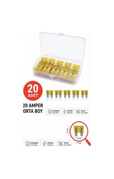 20 Amper Orta Boy Bıçak Sigorta 100 Adet Ağır Vasıta Universal 20 Amper Orta Boy Bıçak Sigorta 100 Adet Ağır Vasıta Universal