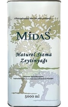 Midas Soğuk Sıkım Natürel Sızma Zeytinyağı Teneke 5 L Midas Soğuk Sıkım Natürel Sızma Zeytinyağı Teneke 5 L