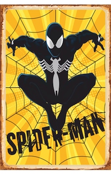 spider-man süper kahramanlar retro ahşap poster