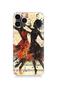 Apple Uyumlu iPhone 14 Pro Dans Eden Çift Desenli Silikon Kılıf Apple Uyumlu iPhone 14 Pro Dans Eden Çift Desenli Silikon Kılıf