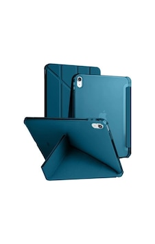 Apple iPad Uyumlu 11. A16 11inç/10. 10.9inç İle Uyumlu Kılıf Kalem Bölmeli Trifolding Case Petrol Mavi Sku: Zeusb0g58tnx8g Arka Kapak