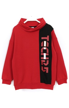 Dobakids Boğazlı Uzun Kollu Erkek Çocuk Sweatshirt Kırmızı 001-0002000 Kırmızı - Siyah Dobakids Boğazlı Uzun Kollu Erkek Çocuk Sweatshirt Kırmızı 001-0002000 Kırmızı - Siyah