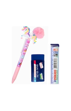 Uni Başlıklı 0,7 Uçlu Kalem+ Uç + Silgi Seti - Pembe Pembe Uni Başlıklı 0,7 Uçlu Kalem+ Uç + Silgi Seti - Pembe Pembe