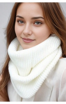 Moibody %100 Akrilik Premium Yumuşak Neck Warmer Ekru Boyunluk Ekru Ekru