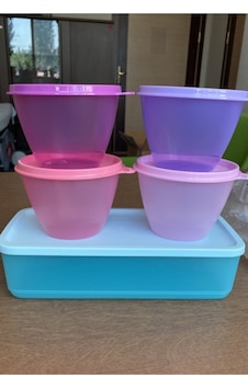 Saklama Kabı 4 Adet 380 Ml Ve 1.4 Lt Kubik. Mor Saklama Kabı 4 Adet 380 Ml Ve 1.4 Lt Kubik. Mor