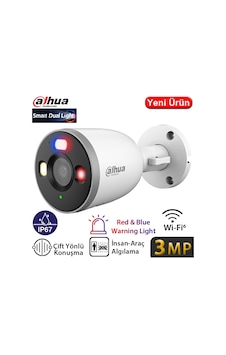 Dahua F3d-pv 3mp Wı-fı Ip67 Kırmızı Mavi Işıklı Smart Karşılıklı Konuşma Bullet Kamera Dahua F3d-pv 3mp Wı-fı Ip67 Kırmızı Mavi Işıklı Smart Karşılıklı Konuşma Bullet Kamera