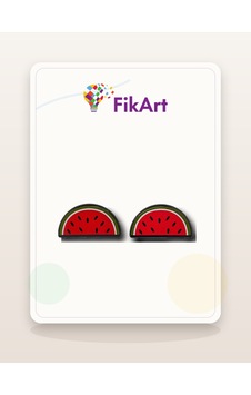 Fikart İkili Karpuz Dilimi Broş Seti Çok Renkli Fikart İkili Karpuz Dilimi Broş Seti Çok Renkli