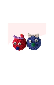 2li Çıngıraklı Örme Kedi Oyuncağı 9cm Kırmızı-mavi 2li Çıngıraklı Örme Kedi Oyuncağı 9cm Kırmızı-mavi