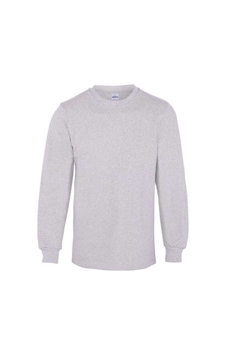 2 İplik Bisiklet Yaka Gri Sweatshirt