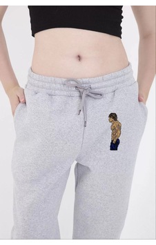 Lastikli Üç İplik Baskılı Eşofman Pantolon - Gri 001 Lastikli Üç İplik Baskılı Eşofman Pantolon - Gri 001