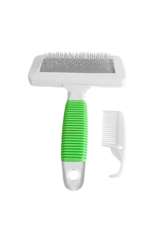 Temizleme Aparatlı Kedi Köpek Tarağı 12 Cm-15 Cm Large Yeşil Temizleme Aparatlı Kedi Köpek Tarağı 12 Cm-15 Cm Large Yeşil