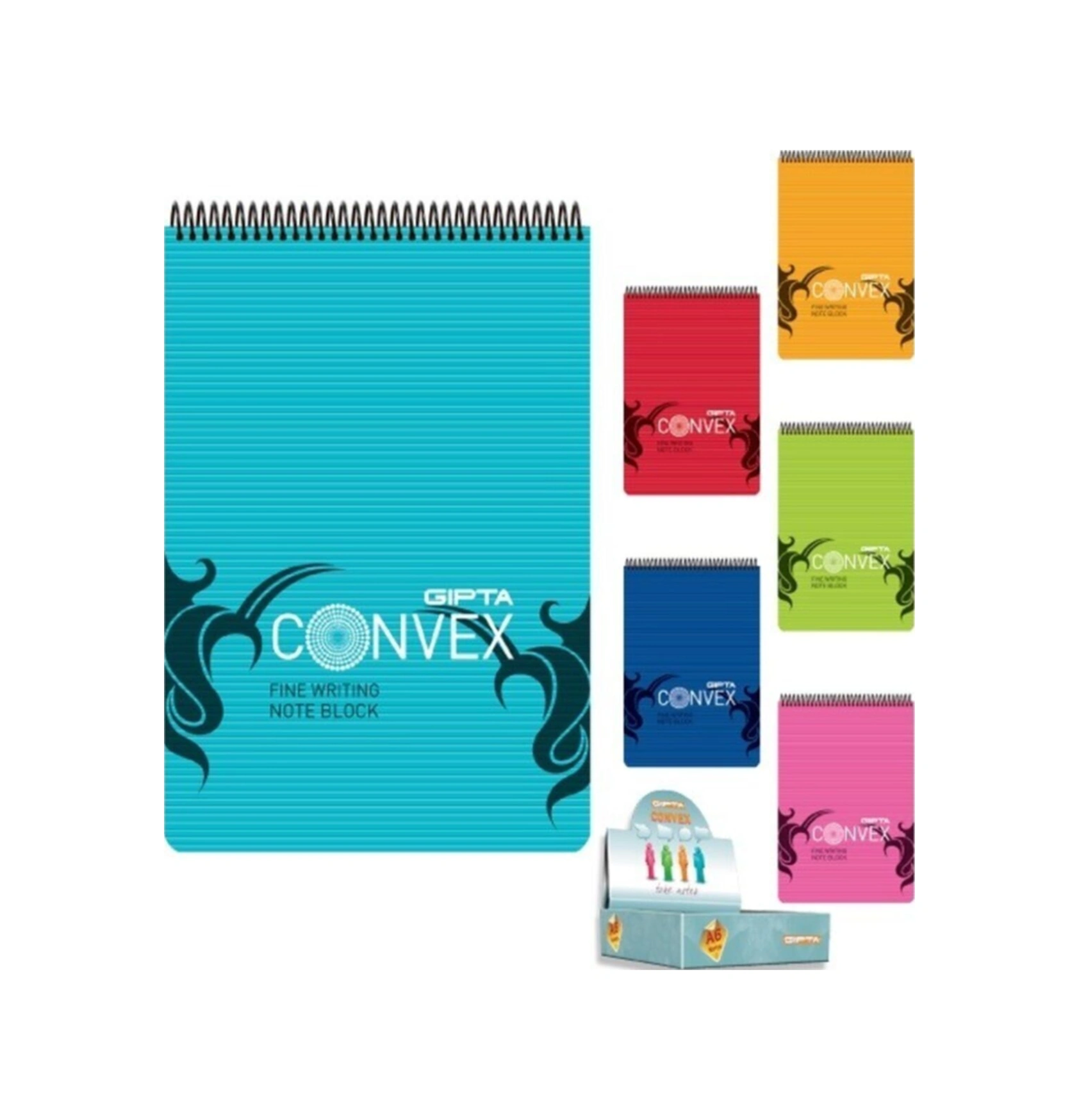A6 Bloknot Convex Spiralli Plastik Kapak Çizgili 100 Yaprak 3-1648000-2011 24 Lü Paket
