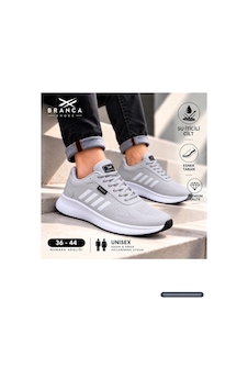 Branca Unisex Kadın Erkek Yarı Ortapedik Günlük Spor Sneaker Yürüyüş Outdoor Ayakkabı Buz - Beyaz Gümüş Branca Unisex Kadın Erkek Yarı Ortapedik Günlük Spor Sneaker Yürüyüş Outdoor Ayakkabı Buz - Beyaz Gümüş