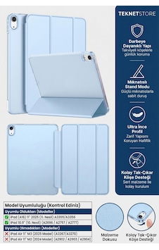 İpad 11. Nesil A16 Ve 10. Nesil 10.9" Uyumlu Kılıf A3355 A2696 Ultra İnce Standlı Kapak Bebek Mavisi Kapaklı Kılıf İpad 11. Nesil A16 Ve 10. Nesil 10.9" Uyumlu Kılıf A3355 A2696 Ultra İnce Standlı Kapak Bebek Mavisi Kapaklı Kılıf