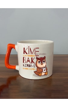 Kime Ne Yaptıysam Hakettiğinden Bak Kendime Kahve Yaptım Baskılı Turuncu Kulplu D Kupa Kime Ne Yaptıysam Hakettiğinden Bak Kendime Kahve Yaptım Baskılı Turuncu Kulplu D Kupa