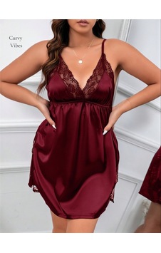 İntive Lingerie Curvy Vibes Bordo Yakası Dantelli Saten Yanları Yırtmaçlı Büyük B İntive Lingerie Curvy Vibes Bordo Yakası Dantelli Saten Yanları Yırtmaçlı Büyük B