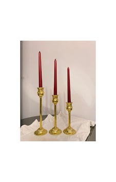 Royal 3'lü Zamak Gold Şamdan & Mumluk Seti Altın - 805652316 Altın