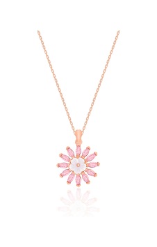 Gümüş Rose Pembe Zirkon Taşlı Manolya Çiçeği Kolye 925 Ayar St203 Gümüş Rose Pembe Zirkon Taşlı Manolya Çiçeği Kolye 925 Ayar St203