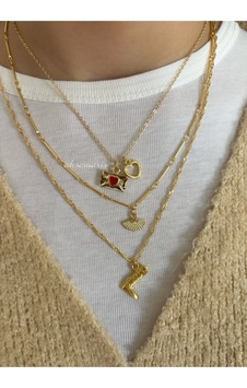 3 Lü Trend Tasarım Zincirli Yelpaze Kovboy Charm Gold Kolye Set Altın Altın 3 Lü Trend Tasarım Zincirli Yelpaze Kovboy Charm Gold Kolye Set Altın Altın