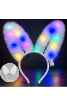 3 Modlu Led Işıklı Peluş Tavşan Kulağı Beyaz Renk 5324 3 Modlu Led Işıklı Peluş Tavşan Kulağı Beyaz Renk 5324