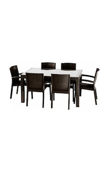 Violet Rattan 90x150 Trend Lüx 6 Kişilik Masa Takımı Siyah - 32526322 Siyah Violet Rattan 90x150 Trend Lüx 6 Kişilik Masa Takımı Siyah - 32526322 Siyah