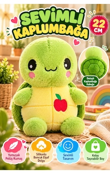 Yeşil Elmalı Kaplumbağa Pelüş Oyuncak 22 Cm Yumuşak Sevimli Çocuk Oyuncağı Sarılmalık Peluş Model Çok Renkli Yeşil Elmalı Kaplumbağa Pelüş Oyuncak 22 Cm Yumuşak Sevimli Çocuk Oyuncağı Sarılmalık Peluş Model Çok Renkli
