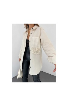 Unika Boutique Gabardin Püskül Detaylı Ceket Bej Unika Boutique Gabardin Püskül Detaylı Ceket Bej