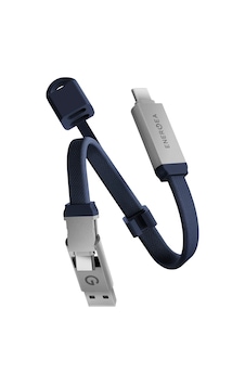 Energea Sheath Key 15cm 60w 2in1 Type-c To Type-c Ve Usb-a Hızlı Şarj Kablo - Mavi