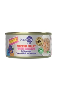 Purrfect Tiftiklenmiş Tavuk Göğsü & Somonlu Konserve Kedi Yaş Maması 70 Gr Tahılsız Purrfect Tiftiklenmiş Tavuk Göğsü & Somonlu Konserve Kedi Yaş Maması 70 Gr Tahılsız