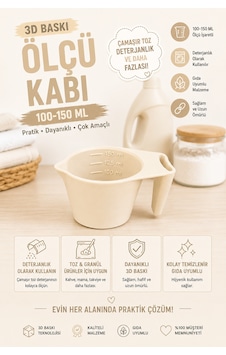 3d Baskı 100-150 Ml Ölçü Kabı Çamaşır Deterjanı, Toz Ve Granül Ölçü Kabı Gıda Uyumlu Pla - Krem Diğer 3d Baskı 100-150 Ml Ölçü Kabı Çamaşır Deterjanı, Toz Ve Granül Ölçü Kabı Gıda Uyumlu Pla - Krem Diğer
