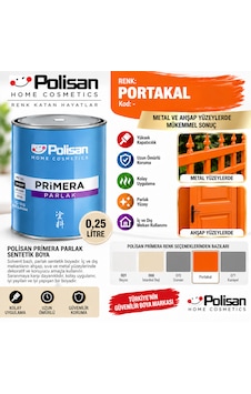Polisan Primera Parlak Portakal Sentetik Boya 0.25 Litre Metal Yağlı Boya Polisan Primera Parlak Portakal Sentetik Boya 0.25 Litre Metal Yağlı Boya