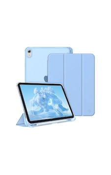 Apple iPad Uyumlu 11. A16 11inç/10. 10.9inç İle Uyumlu Kılıf Cover Kalem Bölmeli Pc Case Mavi Açık Sku: Zeusb0fvtcv2fr Arka Kapak