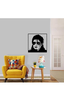 Michael Jackson Silüeti Dekoratif Duvar Sticker, Çıkartma, Etiket Siyah