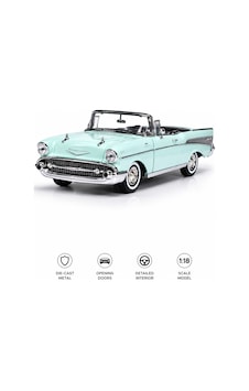 1:18 1957 Chevrolet Bel Air Su Yeşili Klasik Diecast Model Araba 28cm Çok Renkli 1:18 1957 Chevrolet Bel Air Su Yeşili Klasik Diecast Model Araba 28cm Çok Renkli