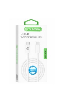 Yk Design Yk-k361 Pd Type-c 60w Örgülü Şarj Kablosu 3 Metre Şarj Data Kablosu Yk Design Yk-k361 Pd Type-c 60w Örgülü Şarj Kablosu 3 Metre Şarj Data Kablosu