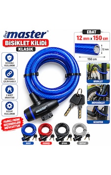 Master Bisiklet Kilidi Extra Sağlam Kilit 12 Mm X 150 Cm Karışık Renk Gönderilir Çok Renkli Master Bisiklet Kilidi Extra Sağlam Kilit 12 Mm X 150 Cm Karışık Renk Gönderilir Çok Renkli