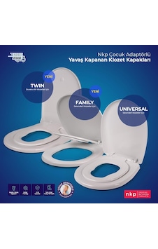 Nkp Universal - Family - Twin Çocuk Adaptörlü Klozet Kapak Twin Nkp Universal - Family - Twin Çocuk Adaptörlü Klozet Kapak Twin