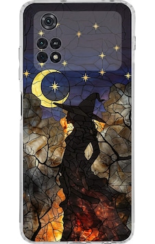 Printify Poco M4 Pro İle Uyumlu Vitray Cadı Saati Tasarımlı Şeffaf Silikon Kılıf Şeffaf Printify Poco M4 Pro İle Uyumlu Vitray Cadı Saati Tasarımlı Şeffaf Silikon Kılıf Şeffaf