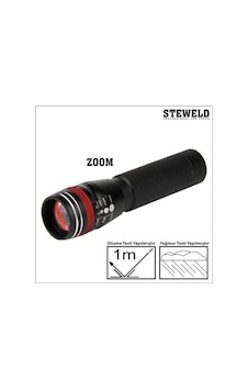 Steweld 661B Alüminyum Telsekopik Zoomlu Led El Feneri Siyah Steweld 661B Alüminyum Telsekopik Zoomlu Led El Feneri Siyah