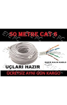 EYEPC 50 Metre Cat 6 Internet Kablosu Pc Laptop Kamera Modem Ket EYEPC 50 Metre Cat 6 Internet Kablosu Pc Laptop Kamera Modem Ket